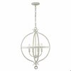 Homeroots 25.5 x 18 x 18 in. Callie 4-Light Country White Pendant 398119